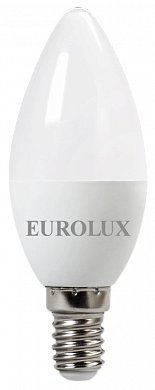 Лампа светодиодная EUROLUX LL-E-C37-6W-230-4K-E14